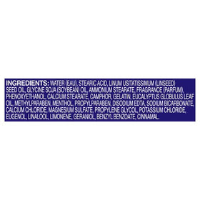 Ingredients list on Noxzema Original Deep Cleansing Cream packaging