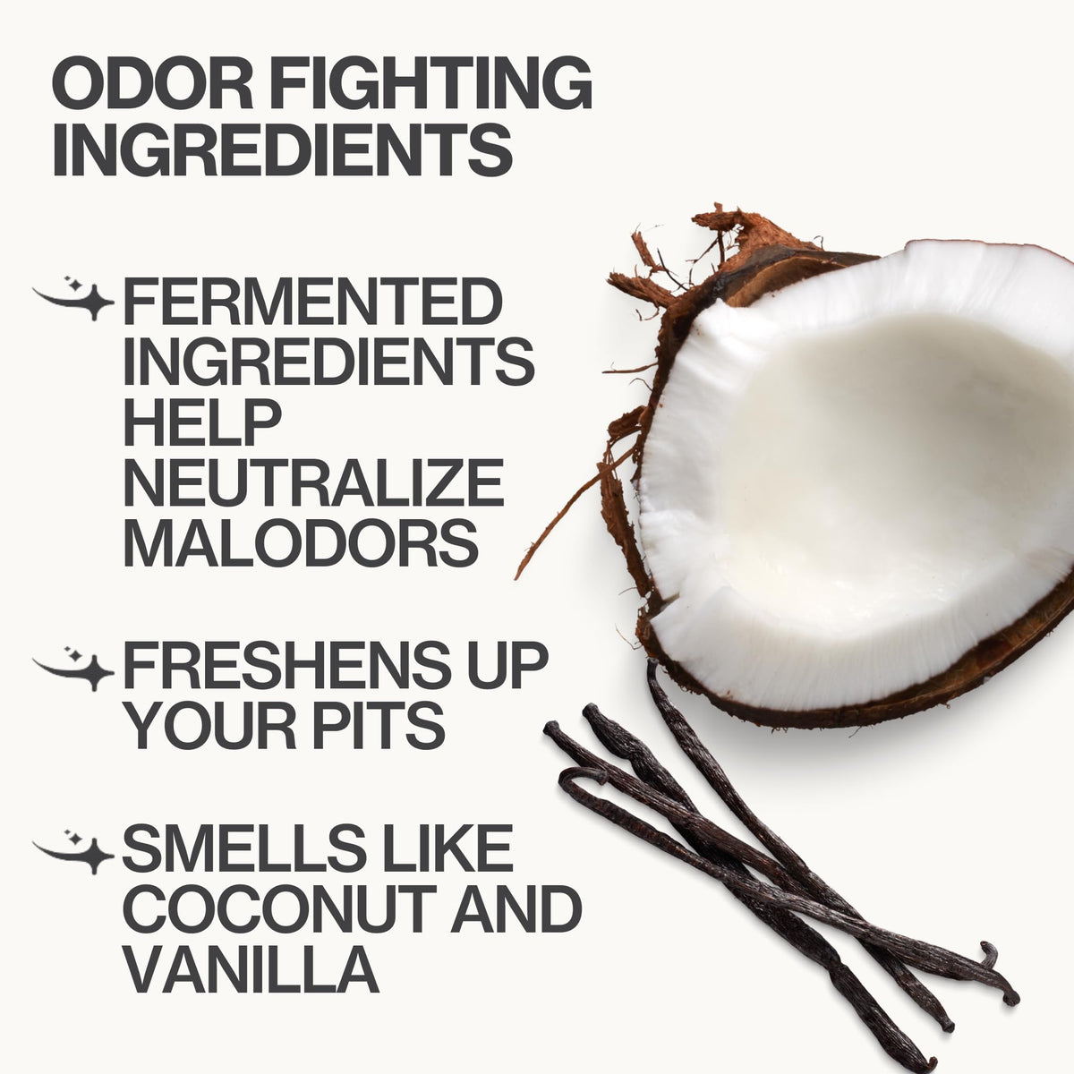 Ingredients list on Pacifica Coconut Milk Deodorant Wipes packaging