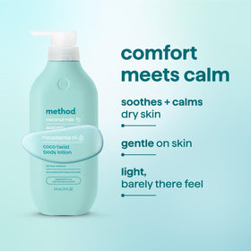 Ingredients of Method Body Lotion Coco Twist displayed