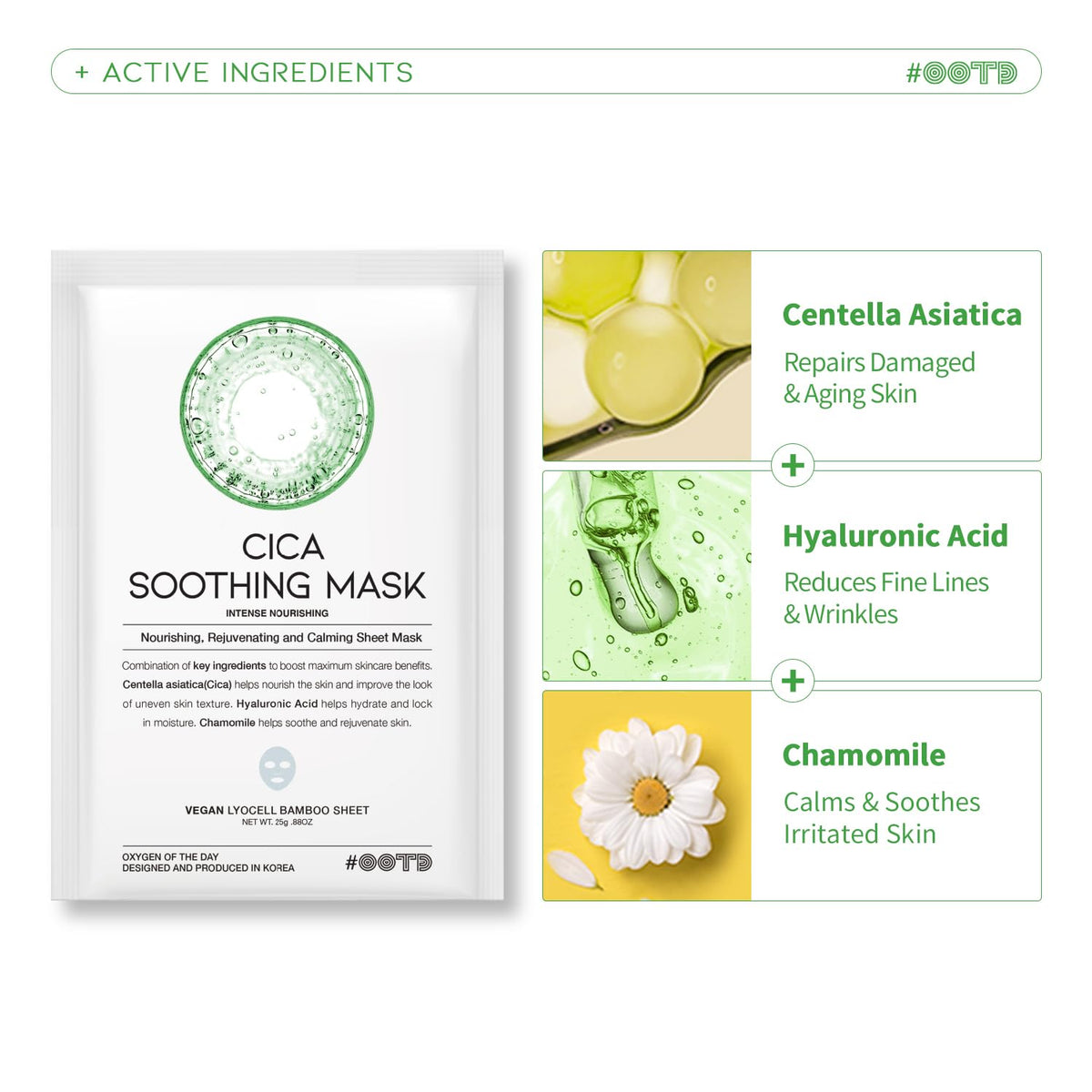 Ingredients of #OOTD Hydrating Soothing Sheet Masks