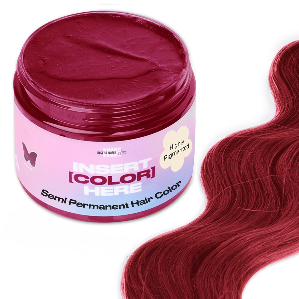 INH Ruby Red Semi Permanent Hair Colour 6oz front view