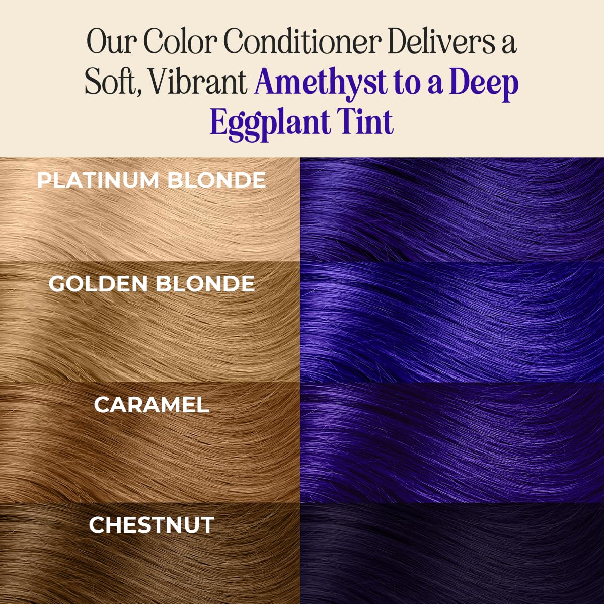 INH Semi Permanent Hair Colour Amethyst Dark Purple jar with ingredients