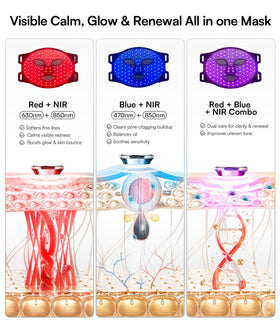 INIA Red Light Therapy Mask display showing control panel