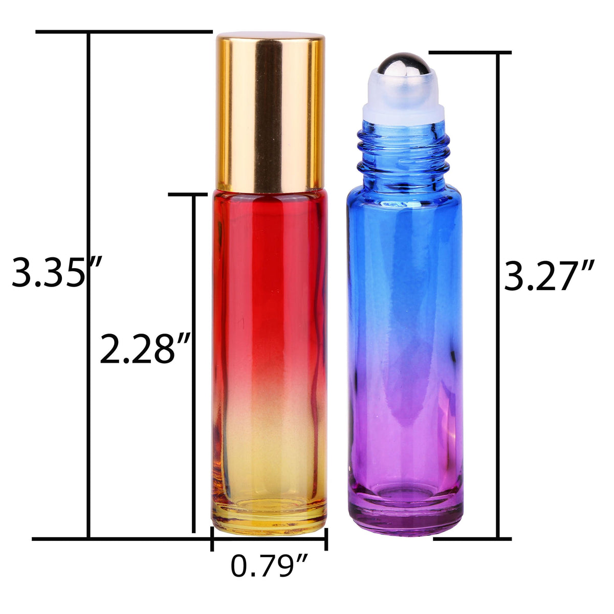 inice essential oils roller bottle with stainless steel roller ball close-up