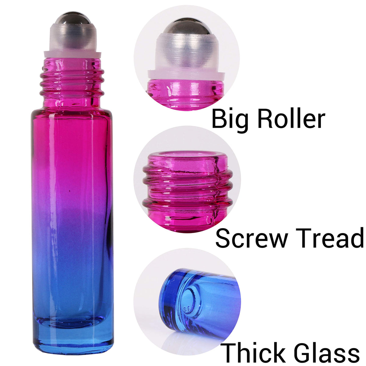 inice roller bottle with golden metal cap side view