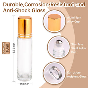inice roller bottles with stainless steel roll balls close-up