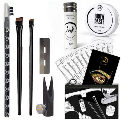 Ink Permanent Eyebrow Mapping Kit front view with all components
