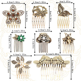 INLAZTIM Vintage Hair Side Comb with flower design