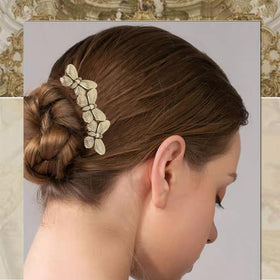 INLAZTIM Vintage Hair Side Comb with leaf design