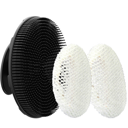 INNERNEED Black Food-Grade Silicone Body Scrubber front view