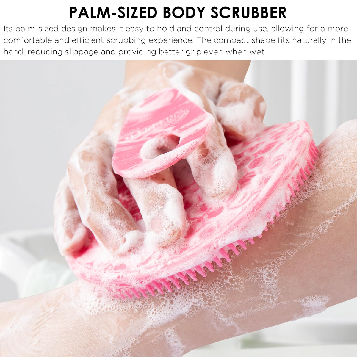 INNERNEED Body Cleansing Scrubber pink in use