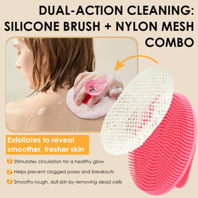INNERNEED Body Cleansing Scrubber pink side view
