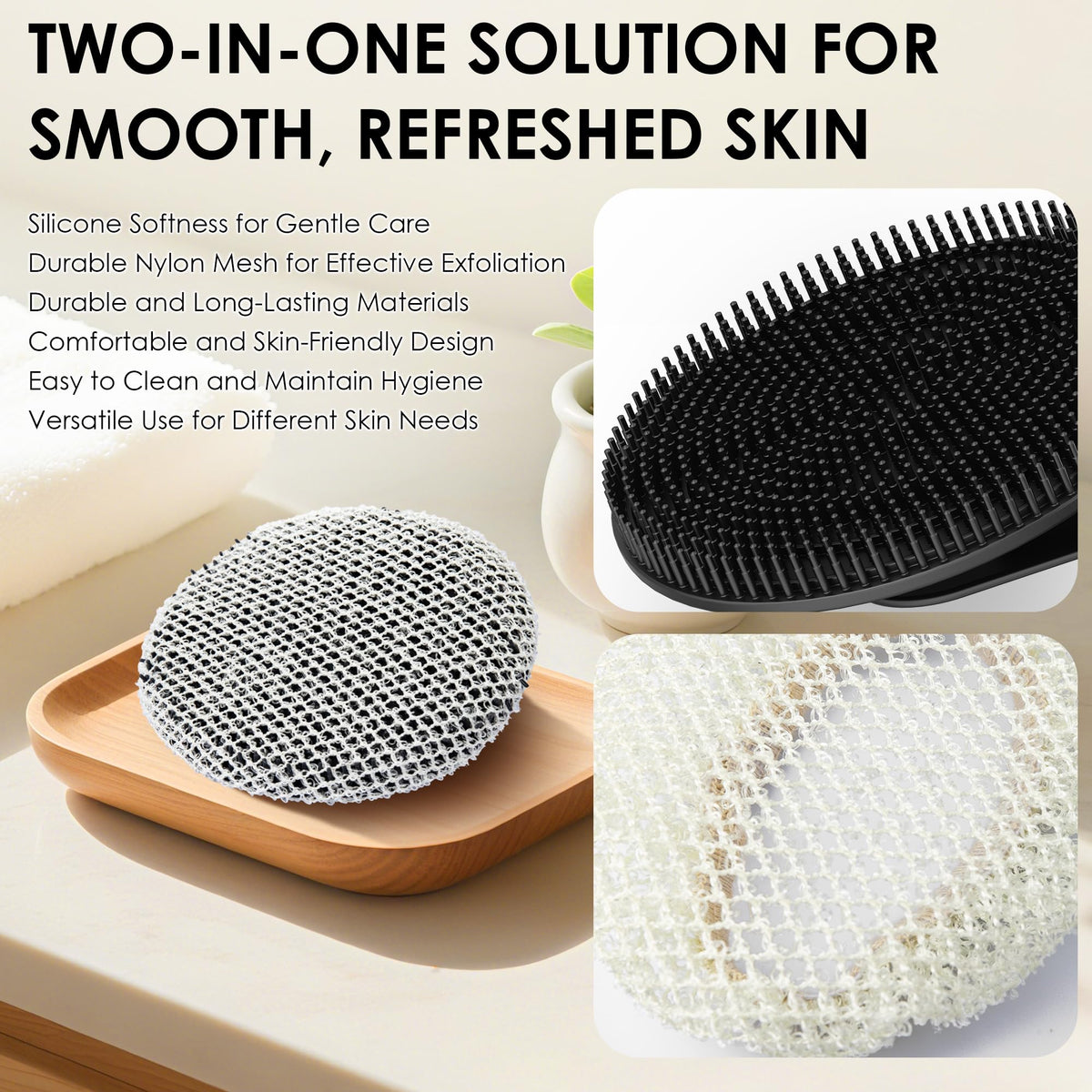 INNERNEED Body Cleansing Scrubber with hanging hole for storage