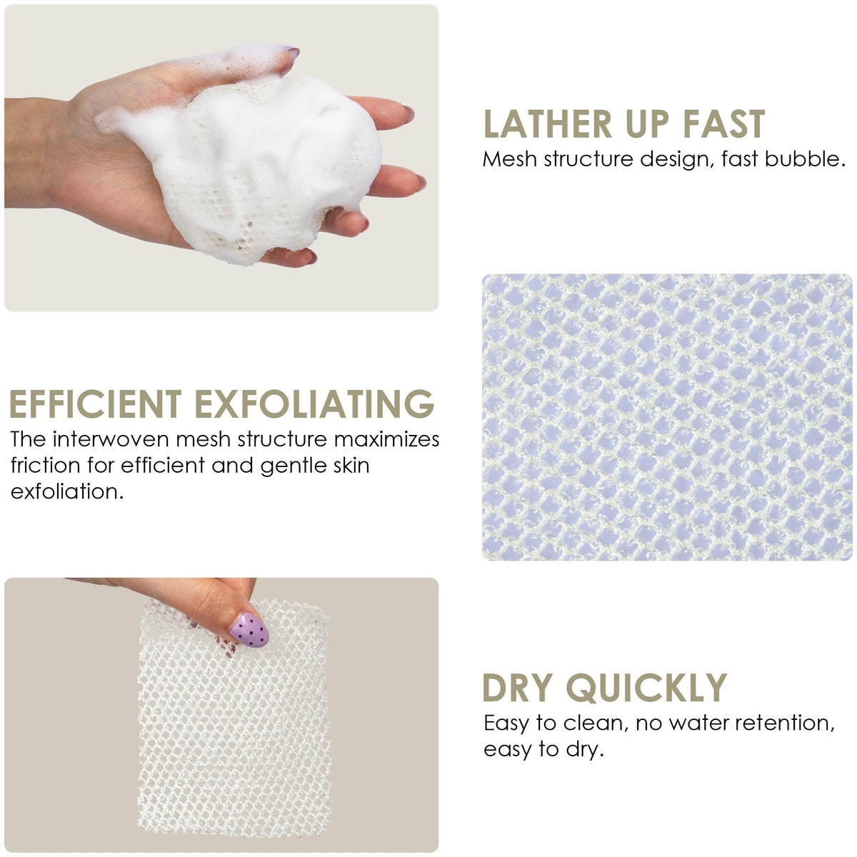 INNERNEED exfoliating mesh cover pack of 4