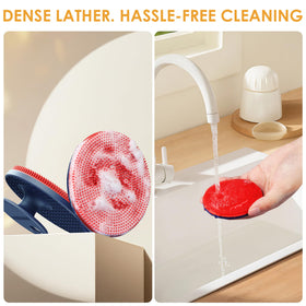 INNERNEED Magnetic Silicone Facial Cleansing Brush lifestyle scene on bathroom counter