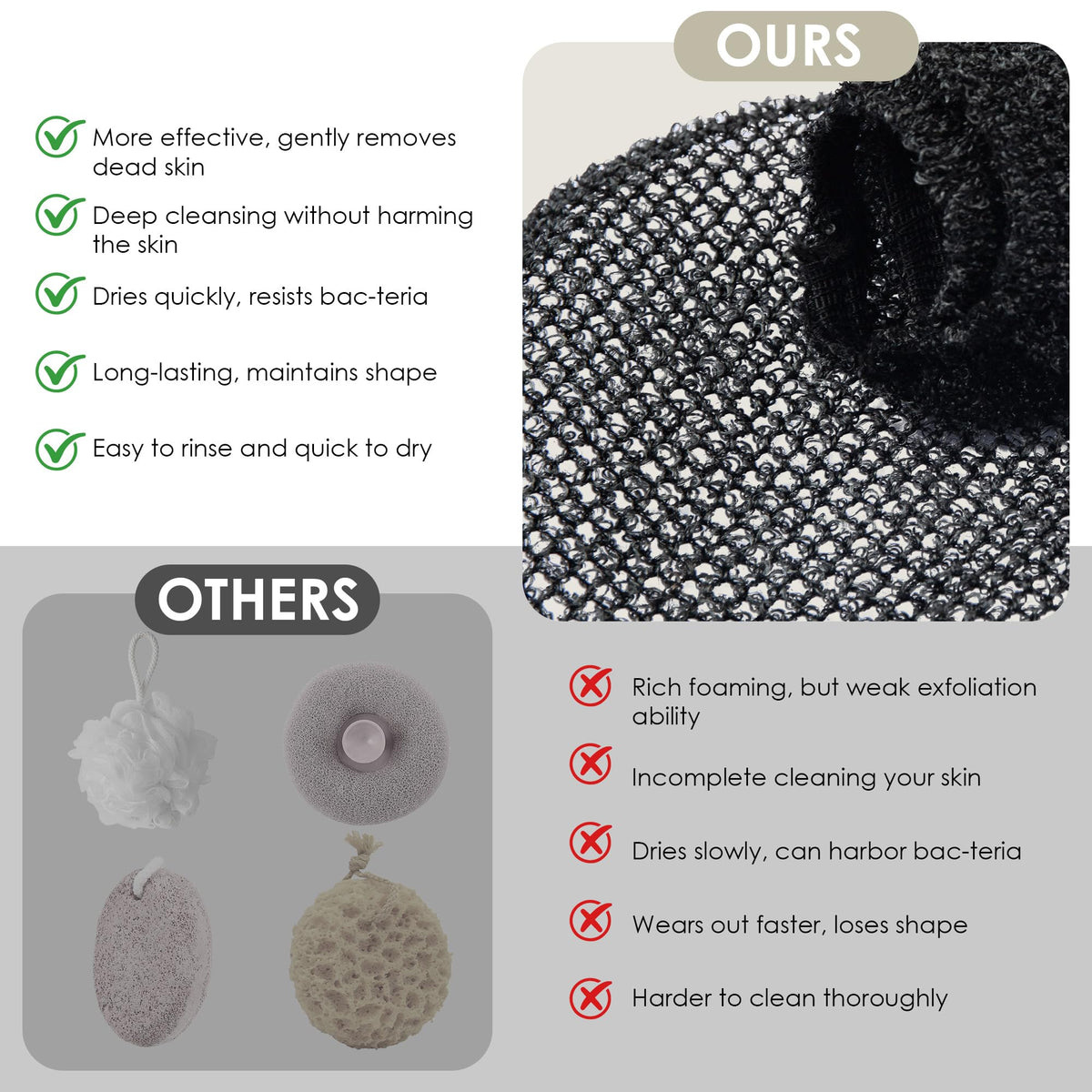 INNERNEED mesh cover on silicone body scrubber