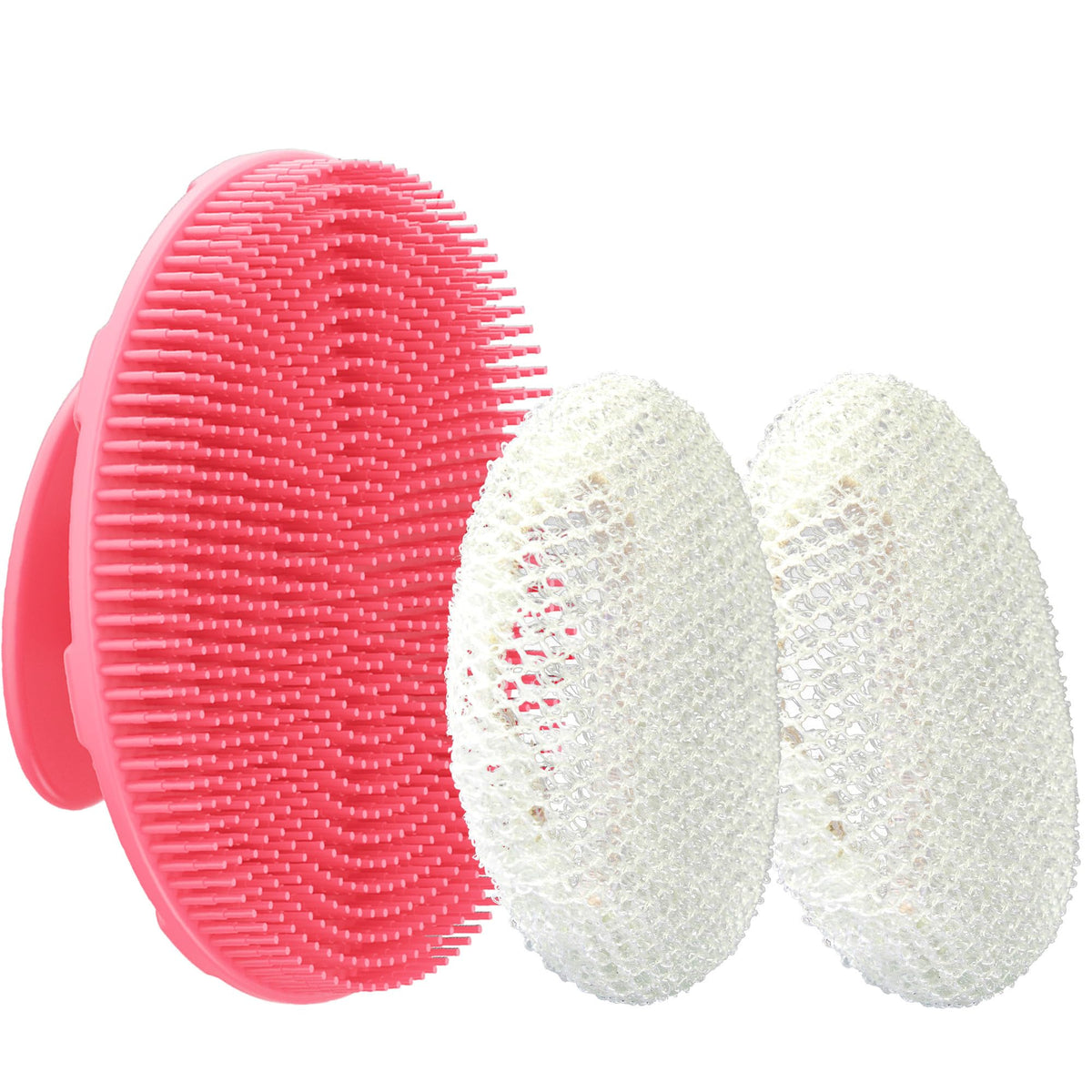 INNERNEED Pink Food-Grade Silicone Body Scrubber front view