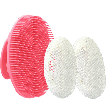 INNERNEED Pink Food-Grade Silicone Body Scrubber front view