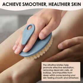 INNERNEED silicone body scrubber alongside PP plastic body brush