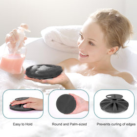 INNERNEED silicone body scrubber close-up showing flexible bristles