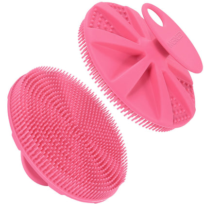 INNERNEED silicone body scrubber front view in pink