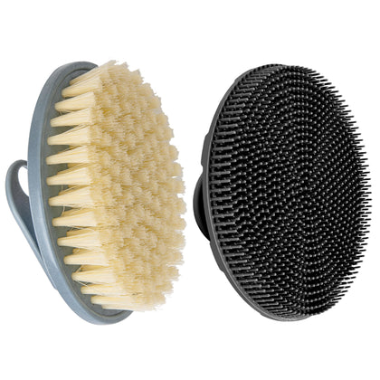 INNERNEED silicone body scrubber front view with flexible bristles
