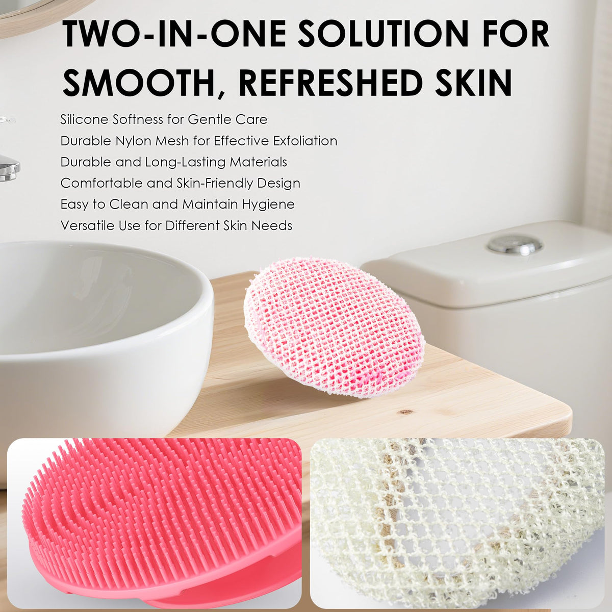INNERNEED Silicone Body Scrubber handle and mesh case