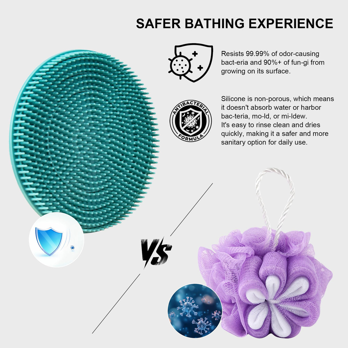 INNERNEED Silicone Body Scrubber in a lifestyle setting