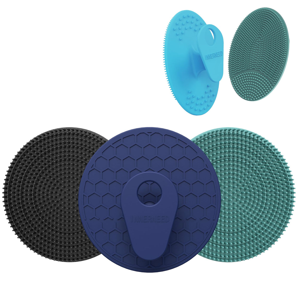 INNERNEED Silicone Body Scrubber in use during a shower