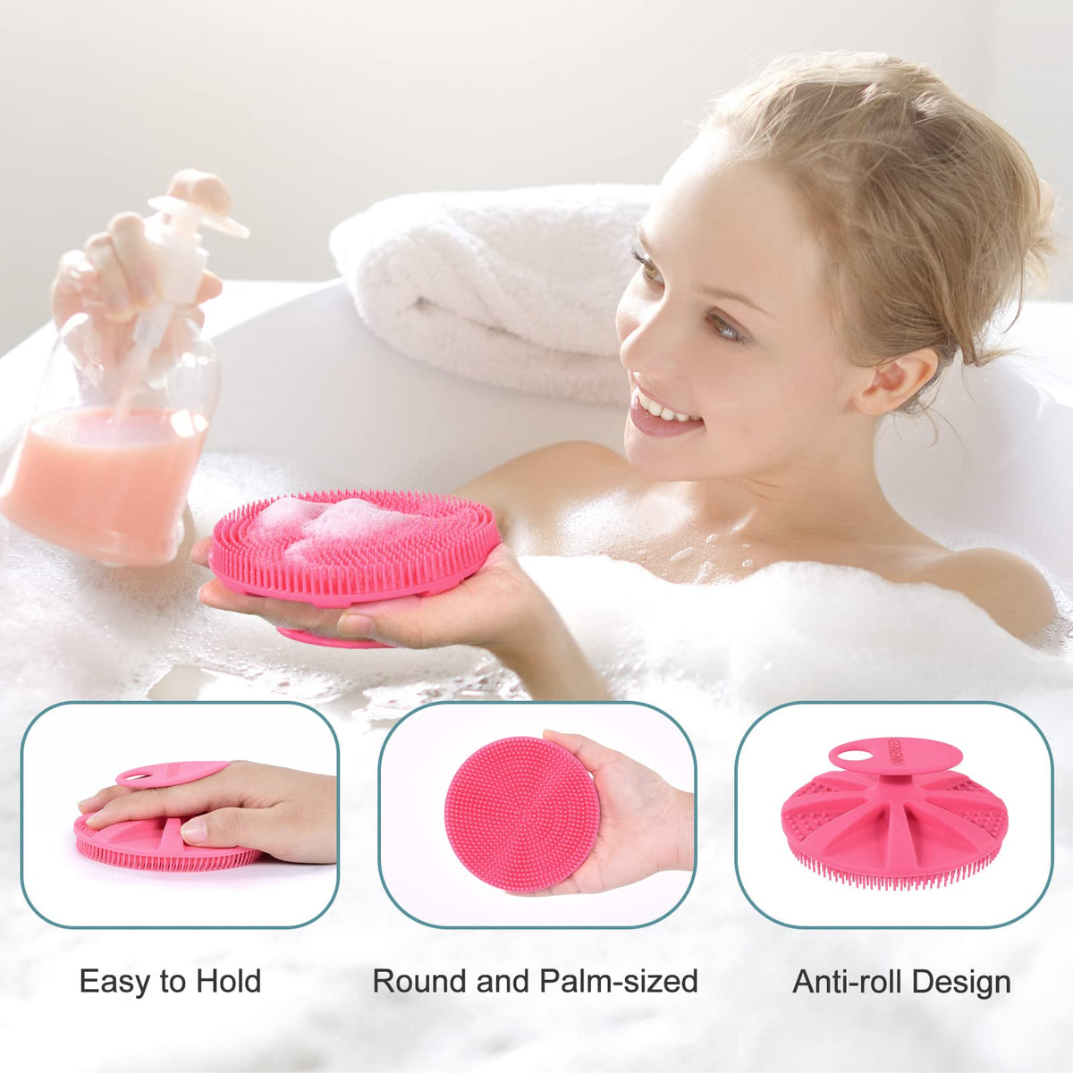 INNERNEED silicone body scrubber pack of 3 with packaging