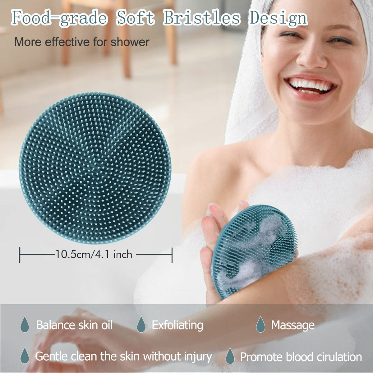INNERNEED silicone body scrubber showing flexible bristles