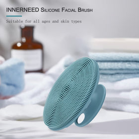 INNERNEED Silicone Face Brush in a travel setting
