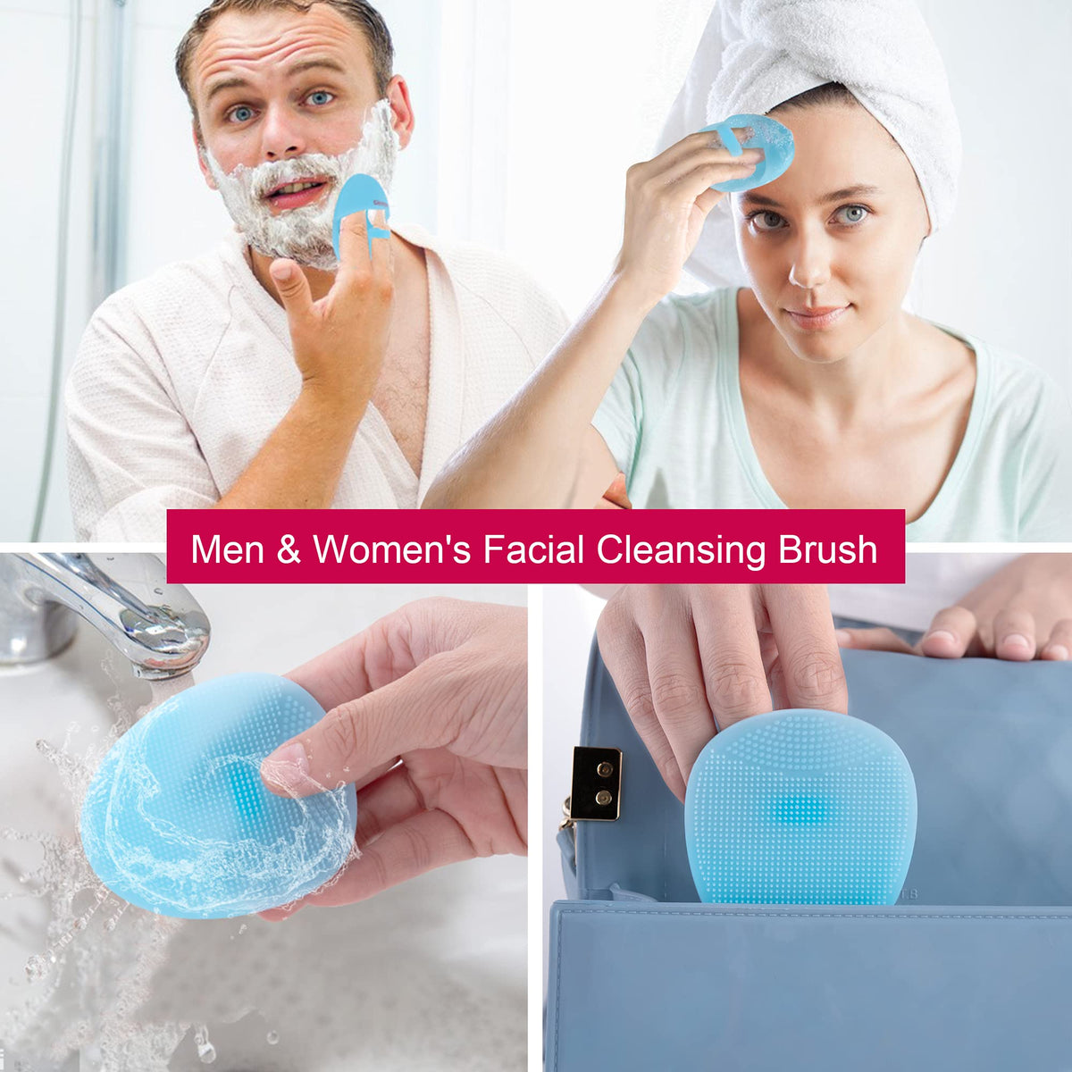 INNERNEED Silicone Face Cleanser Brush close-up of bristles