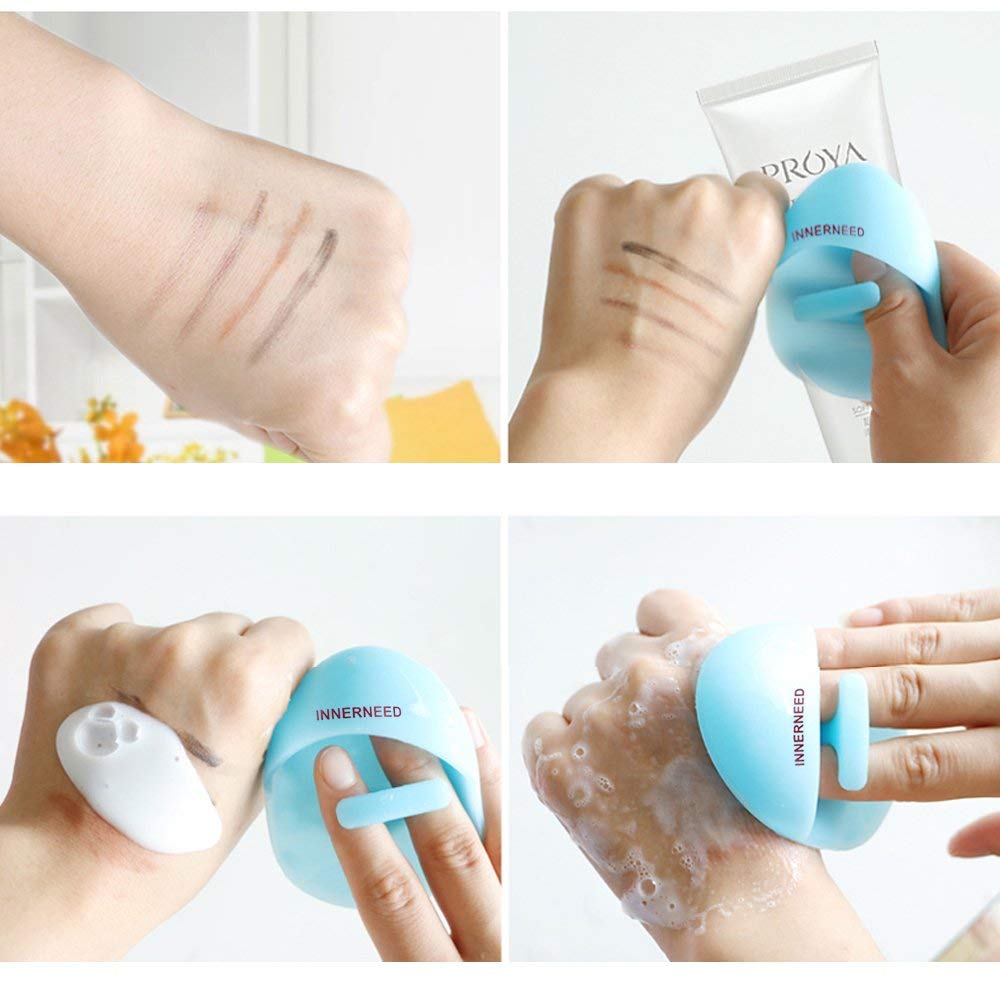 INNERNEED Silicone Face Cleanser Brush showing finger handle