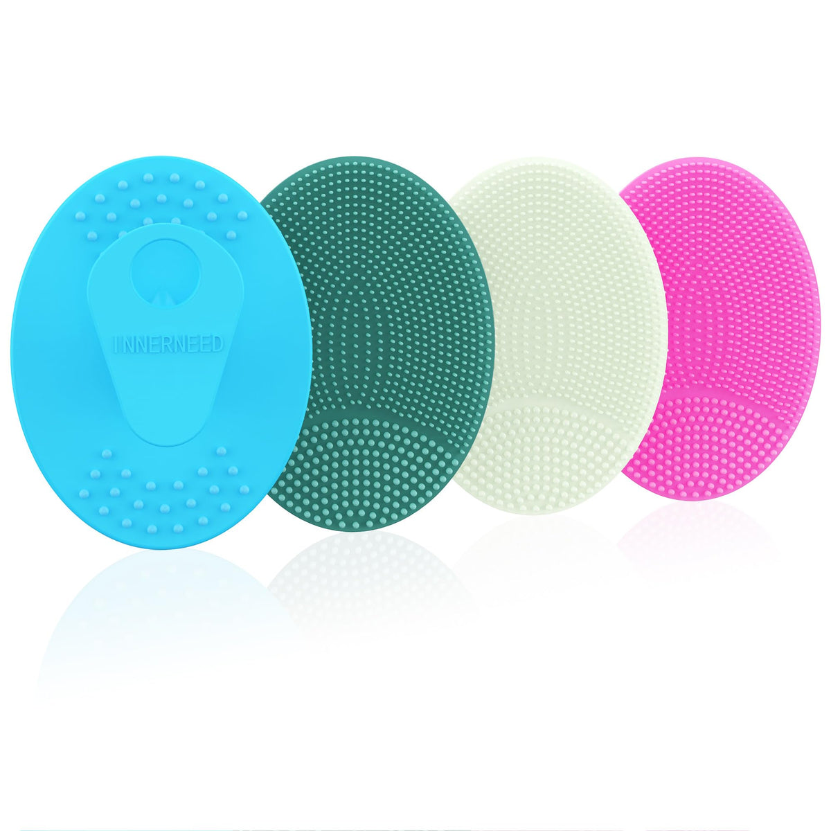 INNERNEED Silicone Face Scrubber front view in multiple colours