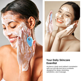 INNERNEED Silicone Face Scrubber in use on a face