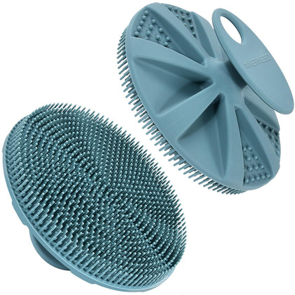 INNERNEED Soft Silicone Body Scrubber in dark green front view