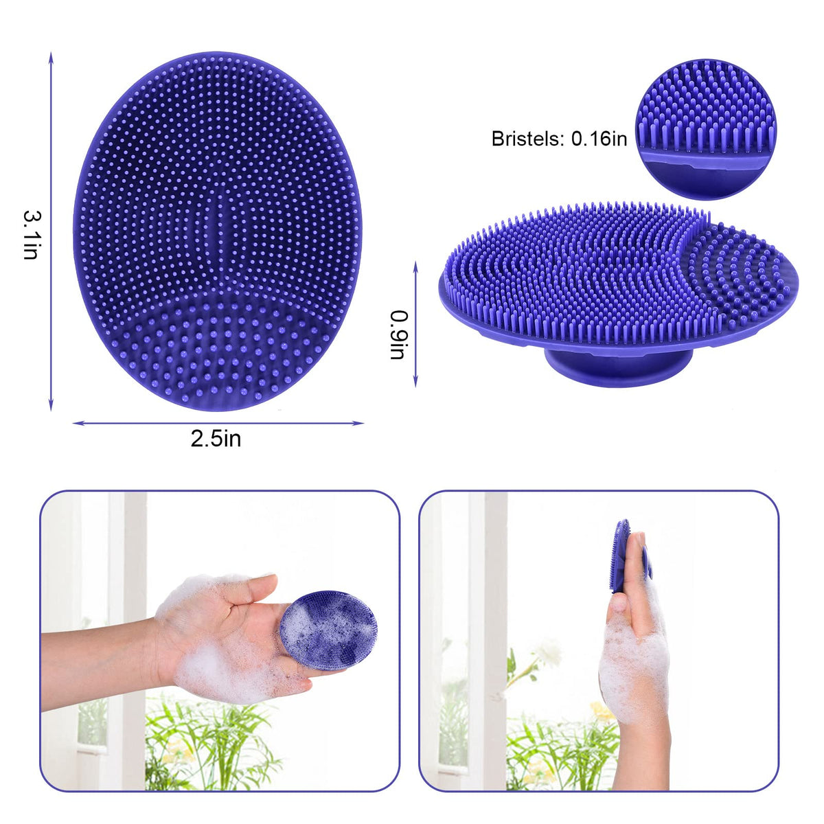 INNERNEED Soft Silicone Facial Cleansing Scrubber back view