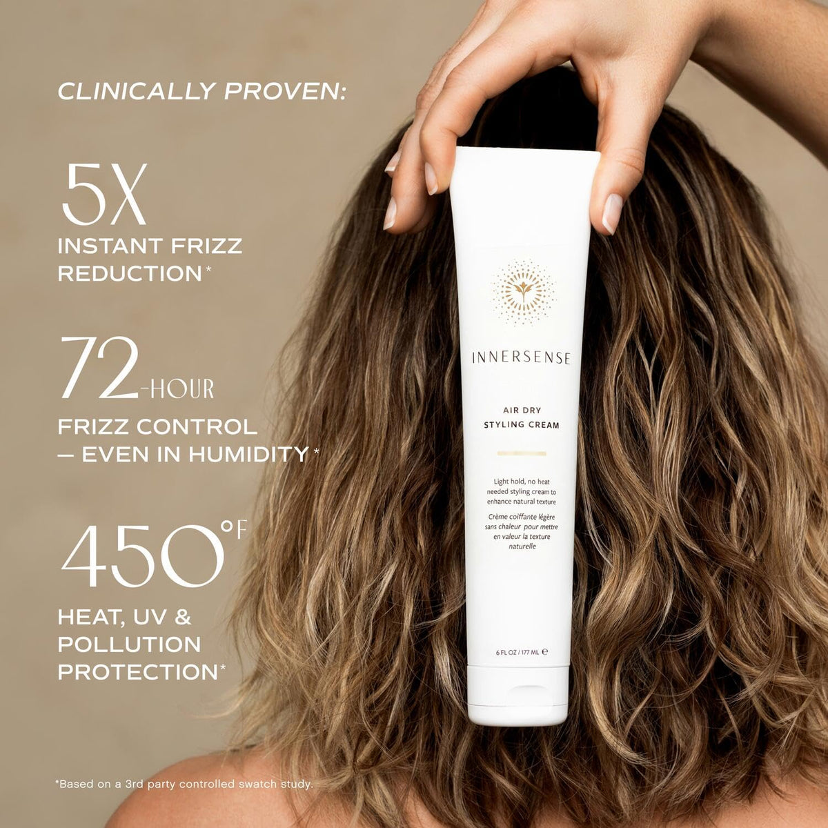 INNERSENSE Air Dry Styling Cream 2oz side view