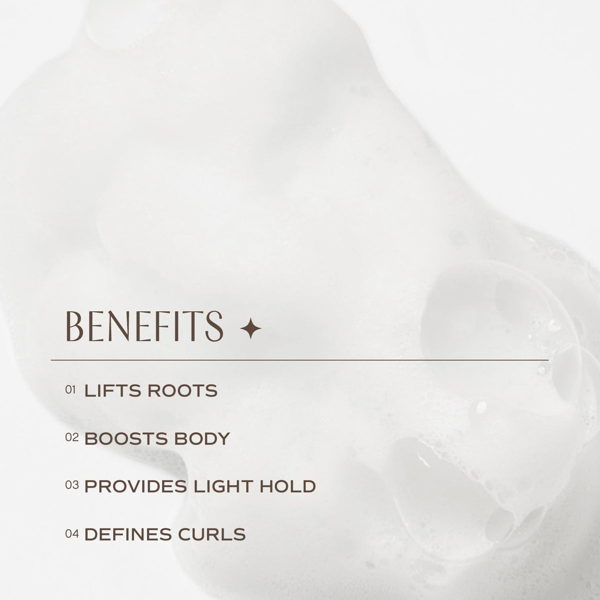 Innersense volumizing foam application on hair