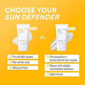 innisfree Daily Mineral UV Defense SPF 45 tinted sunscreen on a vanity