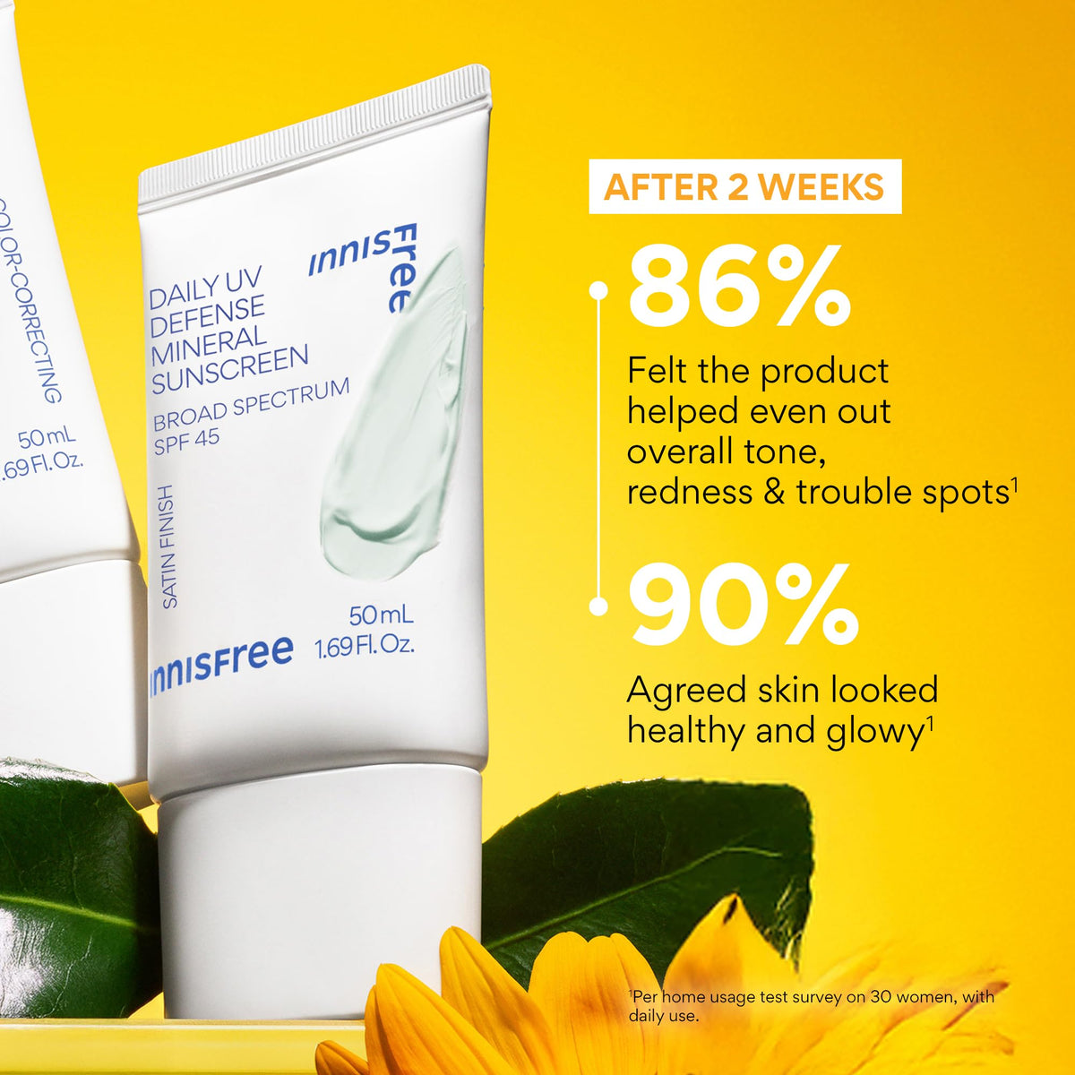 innisfree Daily Mineral UV Defense SPF 45 tinted sunscreen side view