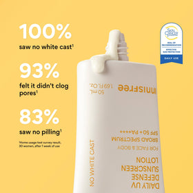 innisfree Daily UV Defense Sunscreen SPF 50+ side view highlighting texture
