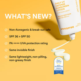 innisfree Daily UV Defense Sunscreen SPF 50+ texture close-up