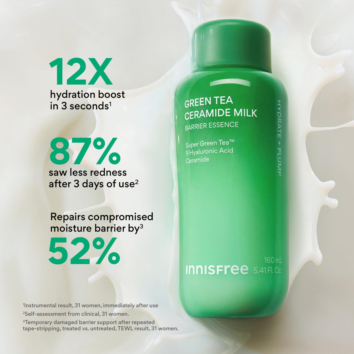 innisfree Green Tea Ceramide Milk Mini Toner with packaging