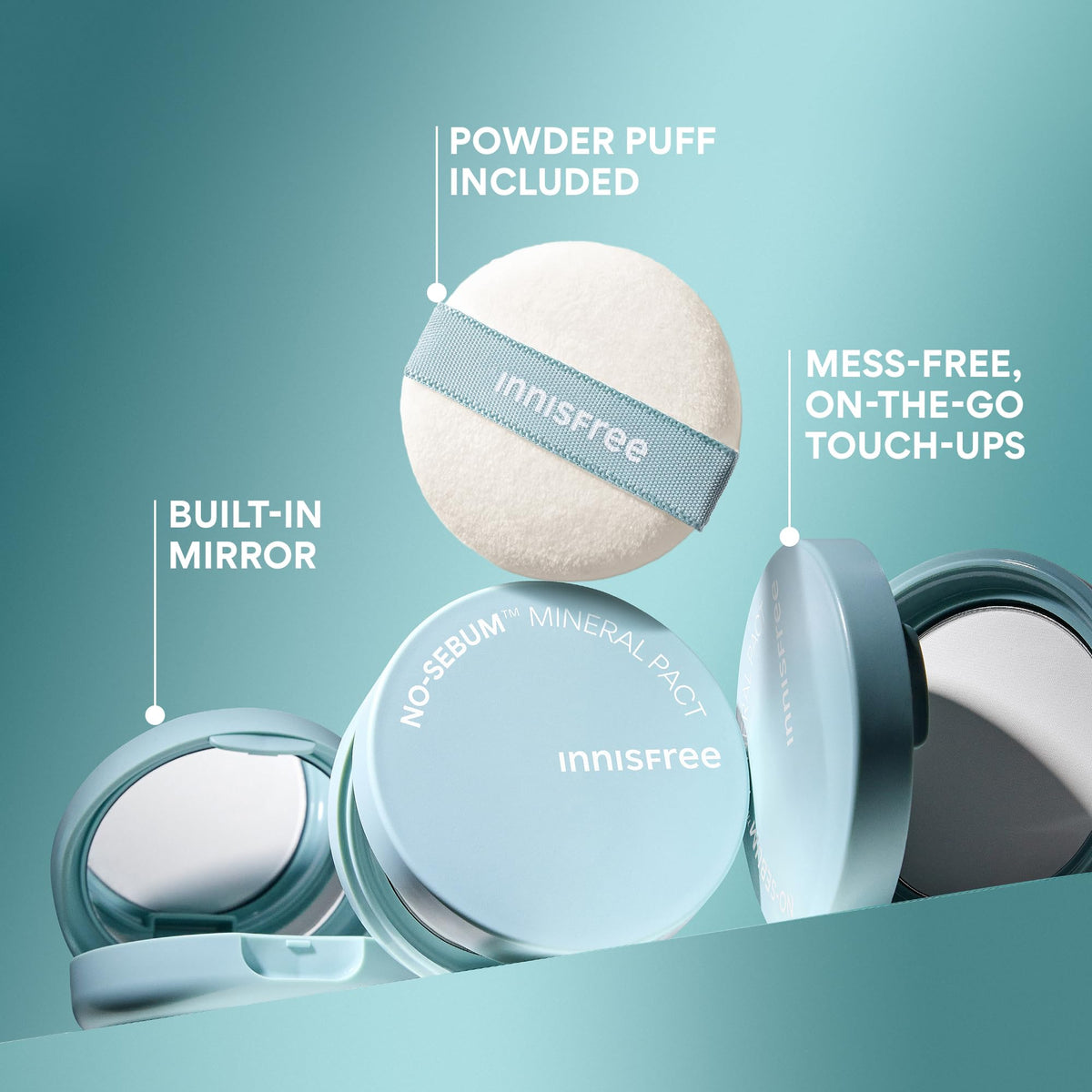 innisfree No Sebum Mineral Pact pressed powder texture close-up