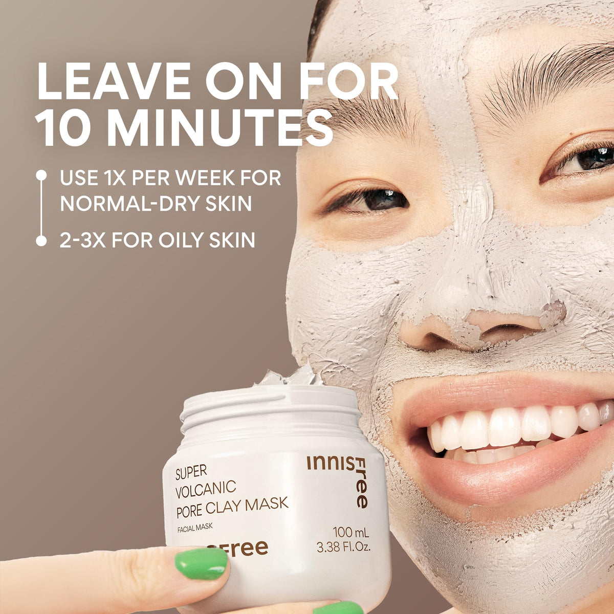 innisfree Super Volcanic Pore Clay Mask with skincare products