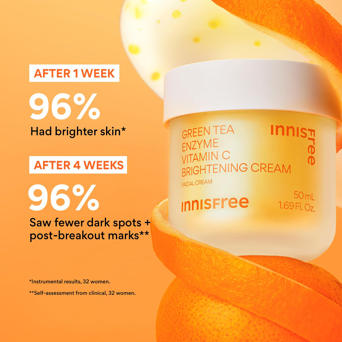 innisfree Vitamin C Rapid Radiance Set displayed on a bathroom counter