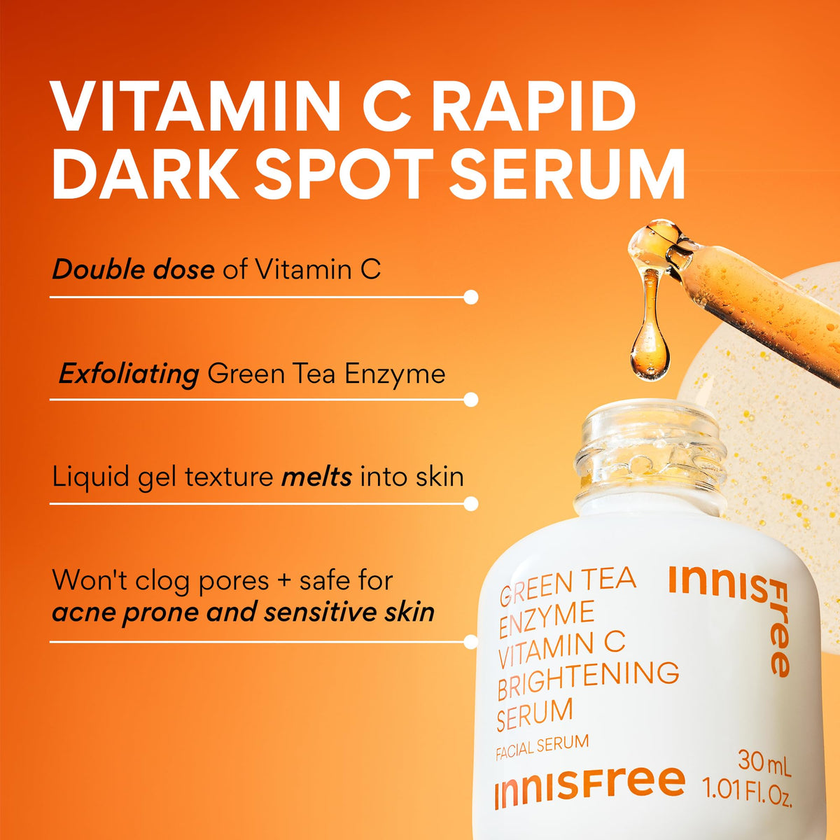 innisfree Vitamin C serum texture on hand