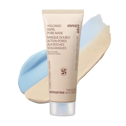 innisfree Volcanic Swirl Pore Mask front view with dual-chamber design